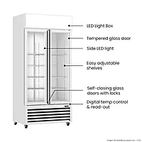 Thermaster Double Glass Door Colourbond Upright Drink Fridge LG-580P