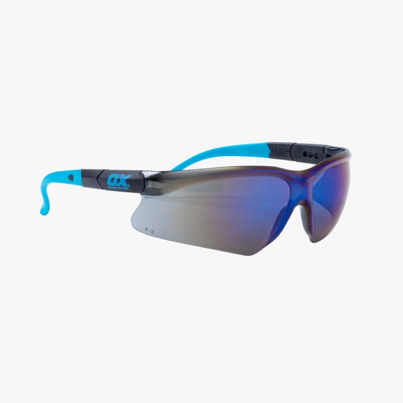 OX Blue Mirrored Safety Specs