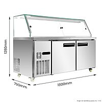 Thermaster Cold Salad & Noodle Bar 5x1/1 GN Pans - PG180FA-XG