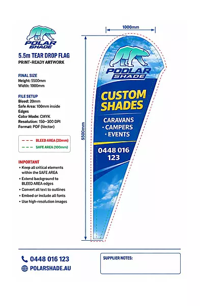 5.5 mt Tear Drop Flag