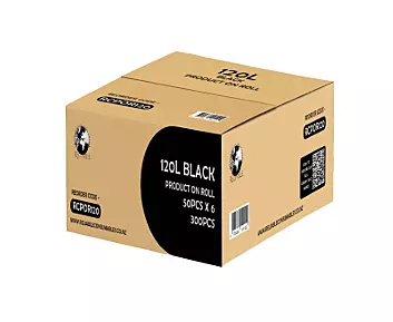 POR Rubbish Bags Black 120L, 300pcs/ctn
