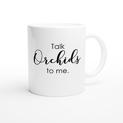 Talk Orchids To Me Black Coffee Mug Talk Orchids To Me Black Coffee Mug