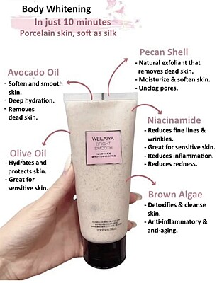 WEILAIYA Brightening Body Scrub jar – exfoliating and nourishing body care