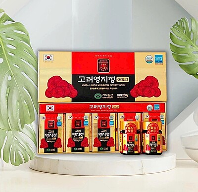 Korean Linhzhi mushroom health supplement packaging