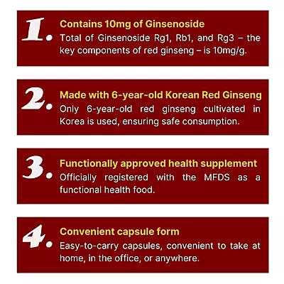 Korean Red Ginseng in soft capsule form – Natural supplement for energy and focus