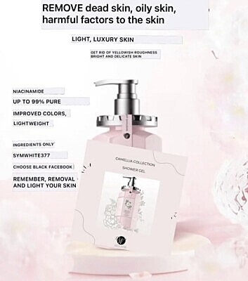 Body wash flat lay – Weilaiya Niacinamide Shower Gel for all skin types