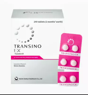 Label / packaging showing “240 tablets” for melasma & dark spot treatment