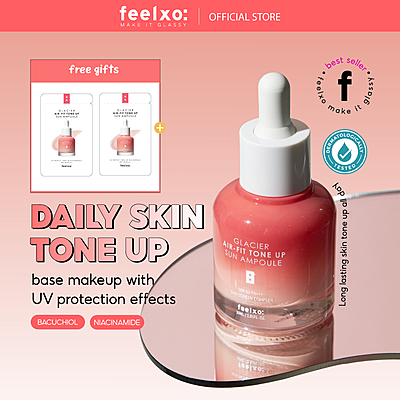 Korean sunscreen ampoule with tone-up effect and glacier water