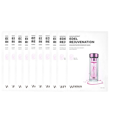 Before and after using WONJIN Edel Mask – smoother, firmer skin results